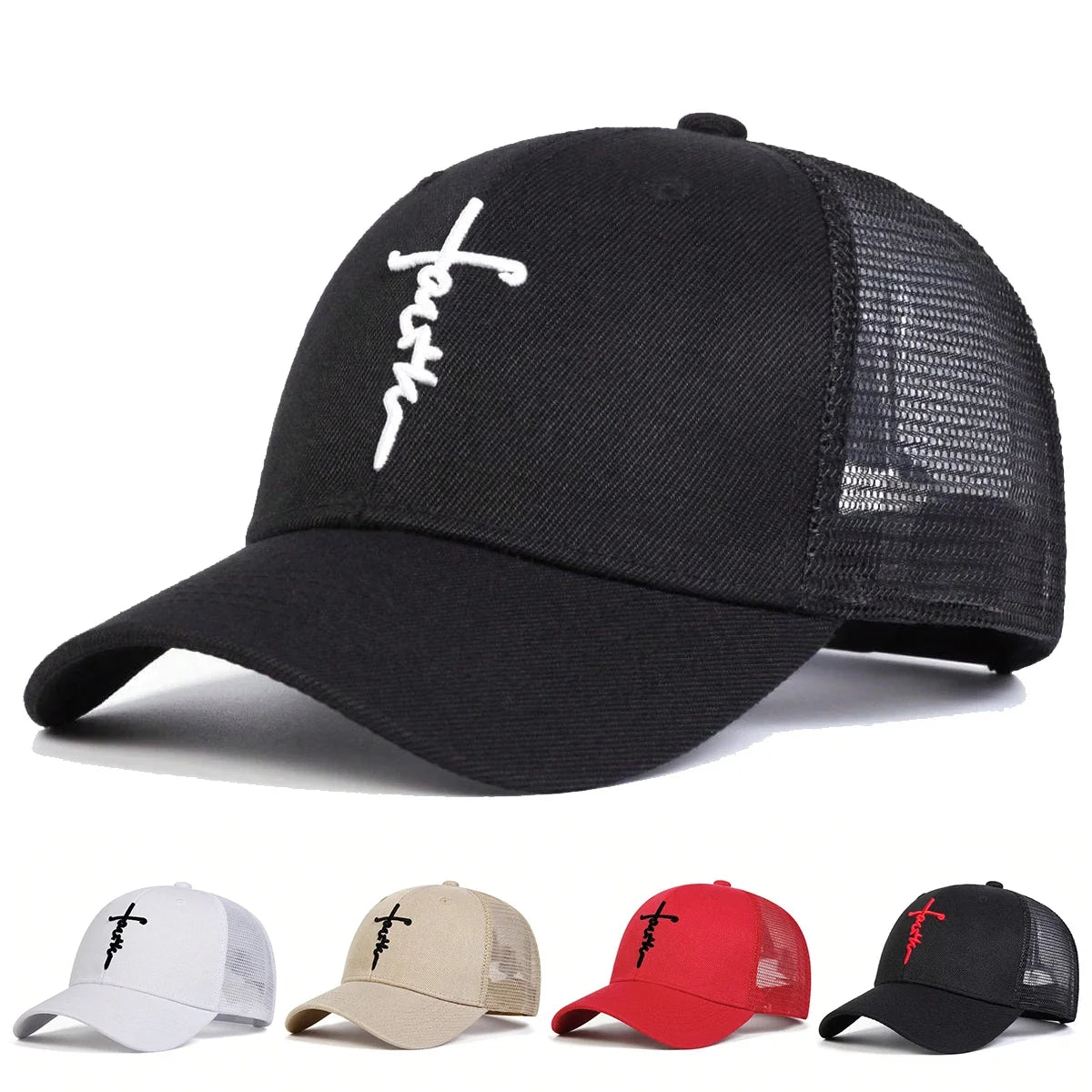 Unisex Letter Cross Embroidery Baseball Caps