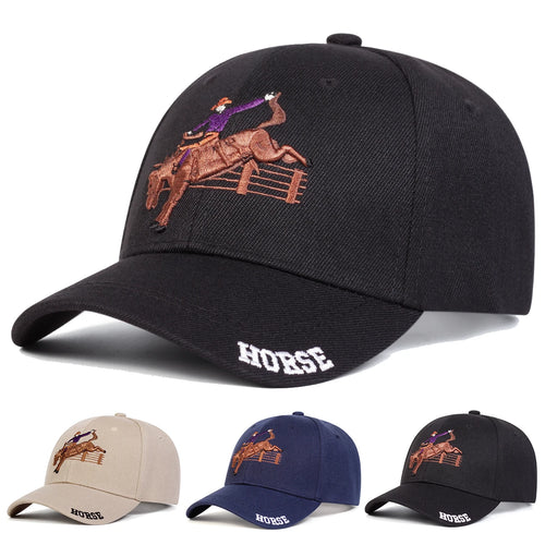 Unisex HORSE Riding Embroidery Baseball Caps