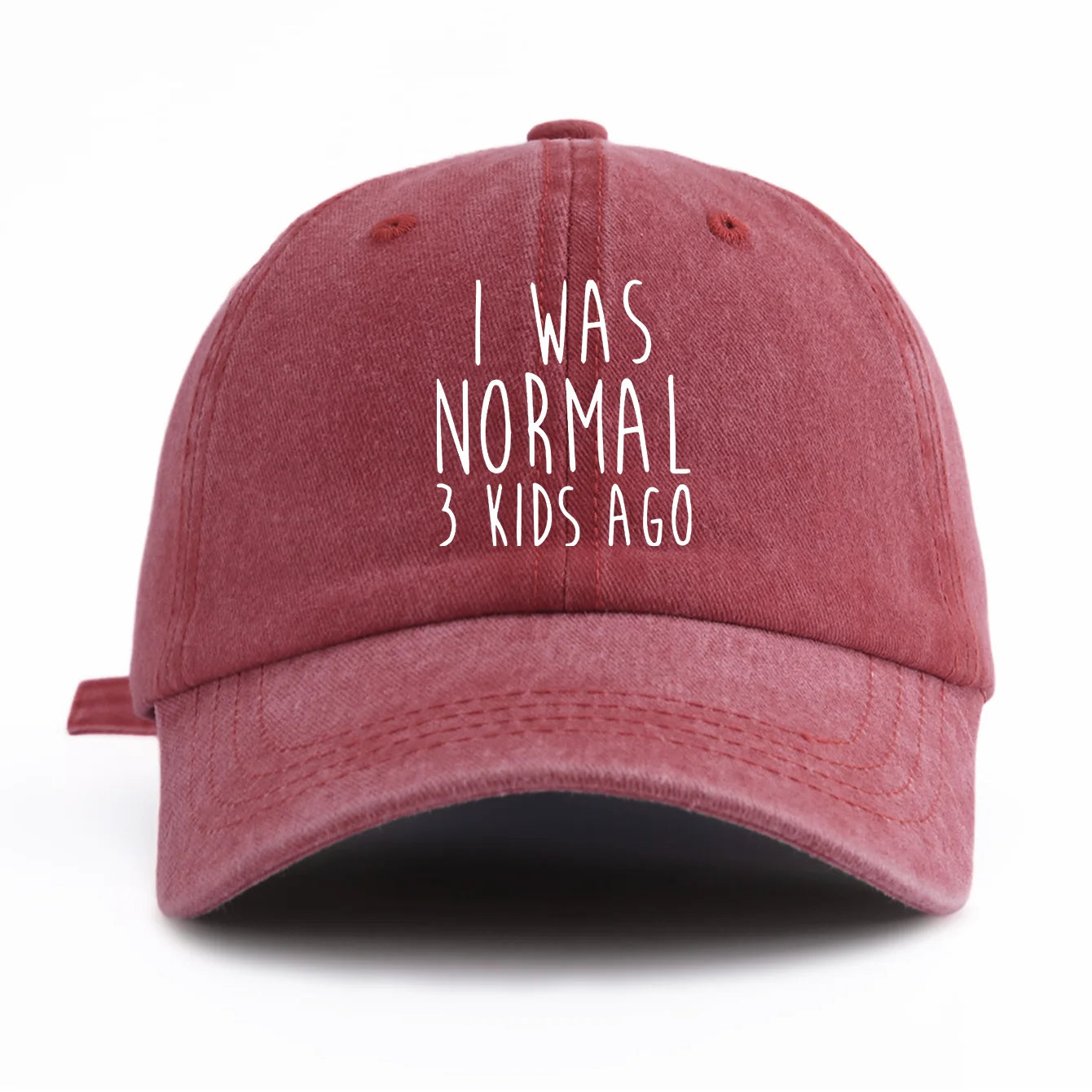 I Was Normal Print Washed Baseball Cap For Adults