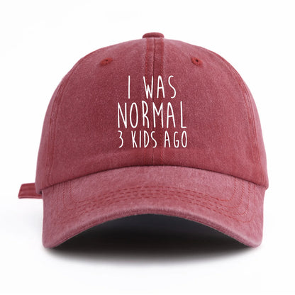 I Was Normal Print Washed Baseball Cap For Adults