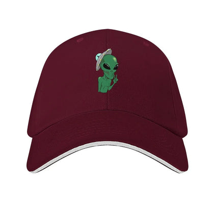 Alien Making The Peace Sign Baseball Cap