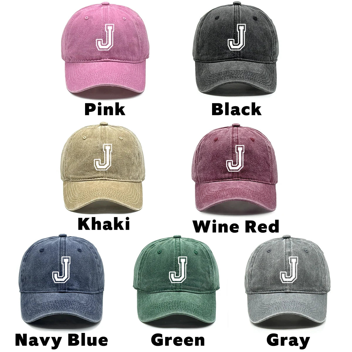Initial Letter A-Z Print Baseball Cap For Men Women