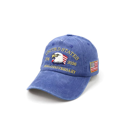 United States 250th Anniversary Baseball Cap Embroidered American Flag Eagle