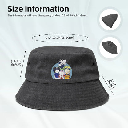 Unisex Bucket Hats Naruto Chibi Team Spring Headwear Packable