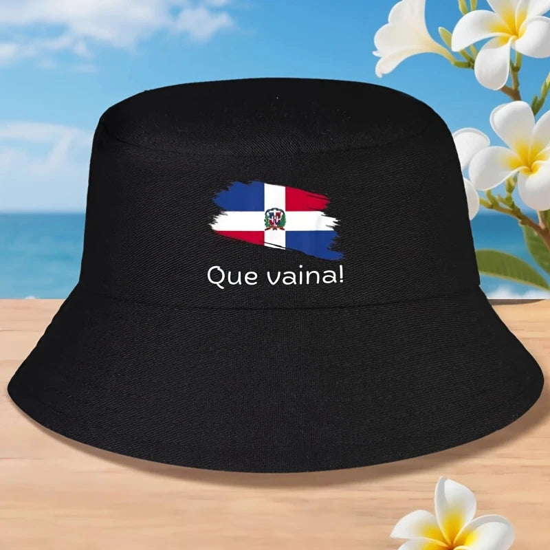 Que Vaina Dimelo Ke Lo Ke Bandera Dominican Republic Flag Bucket Hat