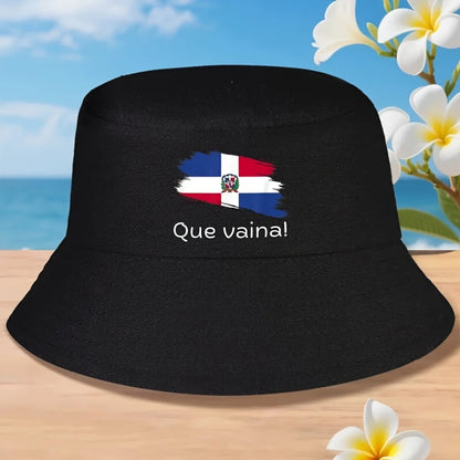 Que Vaina Dimelo Ke Lo Ke Bandera Dominican Republic Flag Bucket Hat