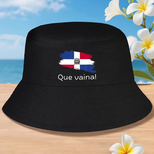Que Vaina Dimelo Ke Lo Ke Bandera Dominican Republic Flag Bucket Hat