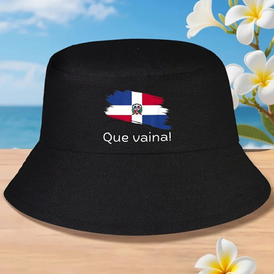 Que Vaina Dimelo Ke Lo Ke Bandera Dominican Republic Flag Bucket Hat