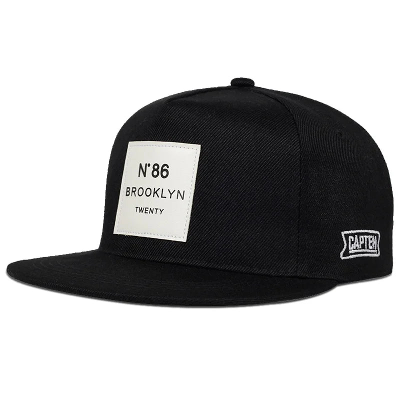 Men Women BROOKLYN Baseball Cotton Adjustable Snapback Hat Leather Label N86