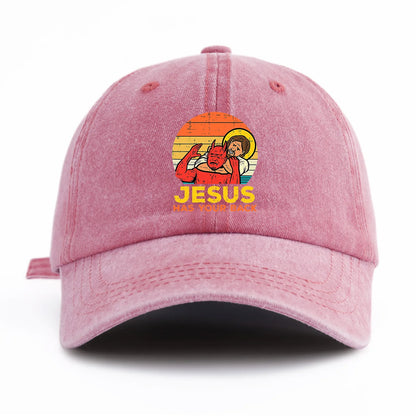 JESUS HAS U BACK Print Washed Baseball Cap For Adults