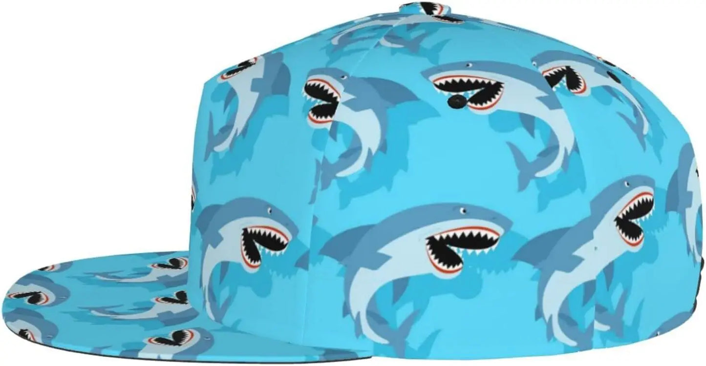 Funny Sharks Baseball Cap Outdoor Ocean Shark Snapback Baseball Hat For Men Women