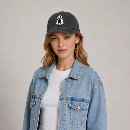 Ghost In Necktie Graphic Baseball Cap