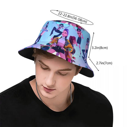 Travel Headwear Huntrix Girl Merchandise Bucket Hat Fashion Woman Sun Hat KPop Demon Hunters Panama Hat