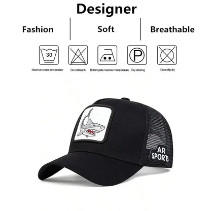 Animal Embroidery Net Rooster Hat Male And Female Animal Baseball Cap
