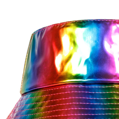 Unisex PVC Colorful Color Personality Bucket Hats Fishermen Caps Sunscreen Hat