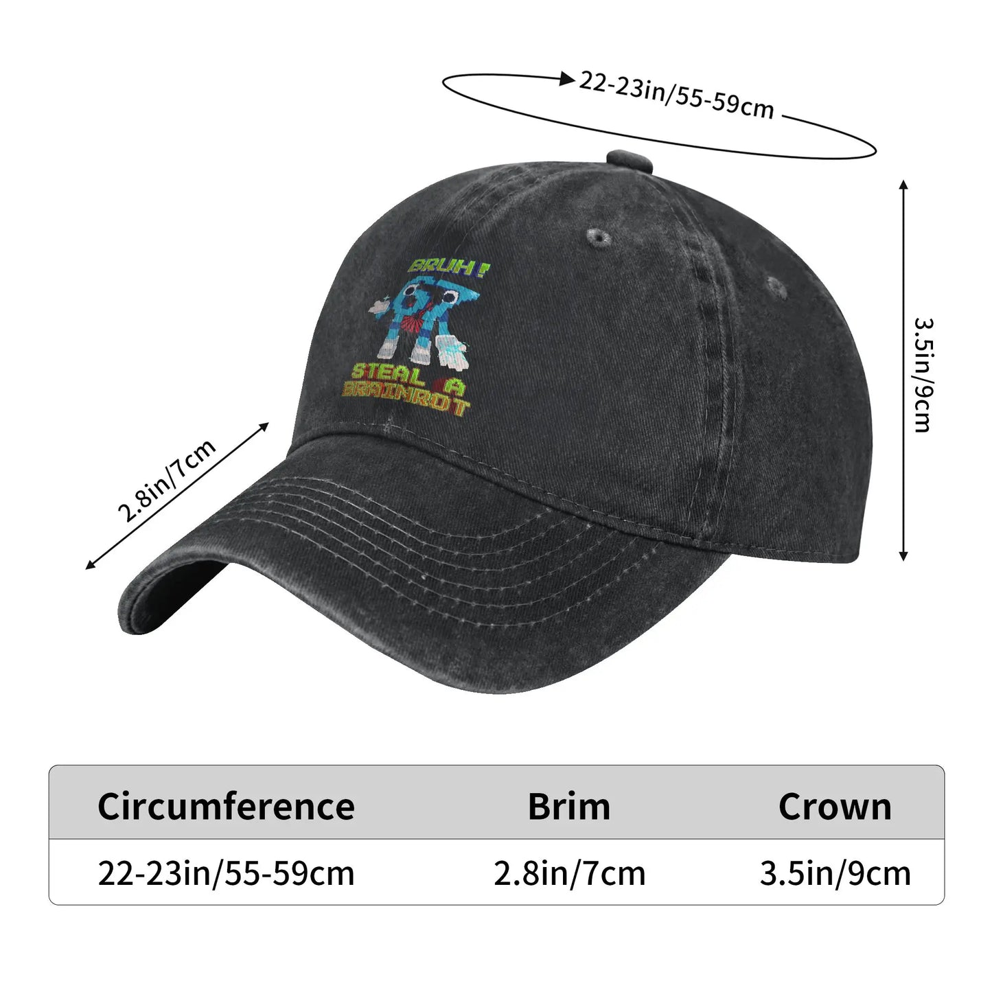 Bruh 67 Six Seven 6-7 Funny Brainrot Meme Printed Cap Baseball Cap