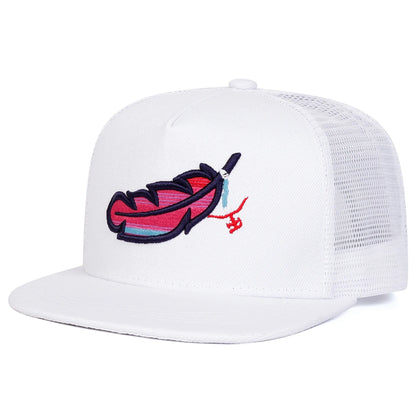 Unisex Colorful Feather Embroidery Hip-hop Snapback Caps