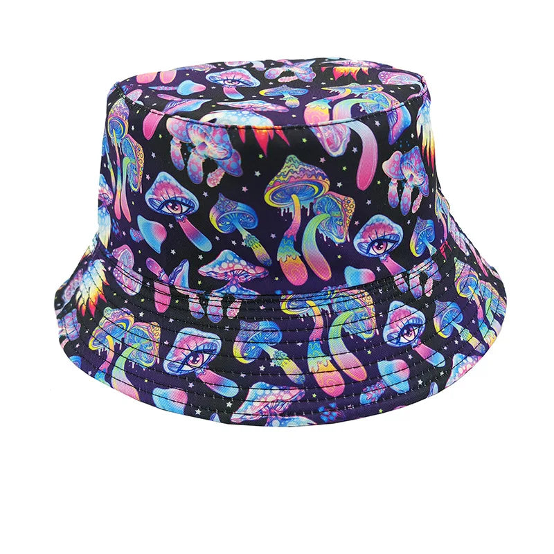 New Fashion Graffiti Sunscreen Bucket Hats Fashion Letter Print Fisherman