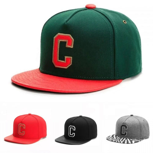 Unisex C Letter Embroidery Snapback Caps