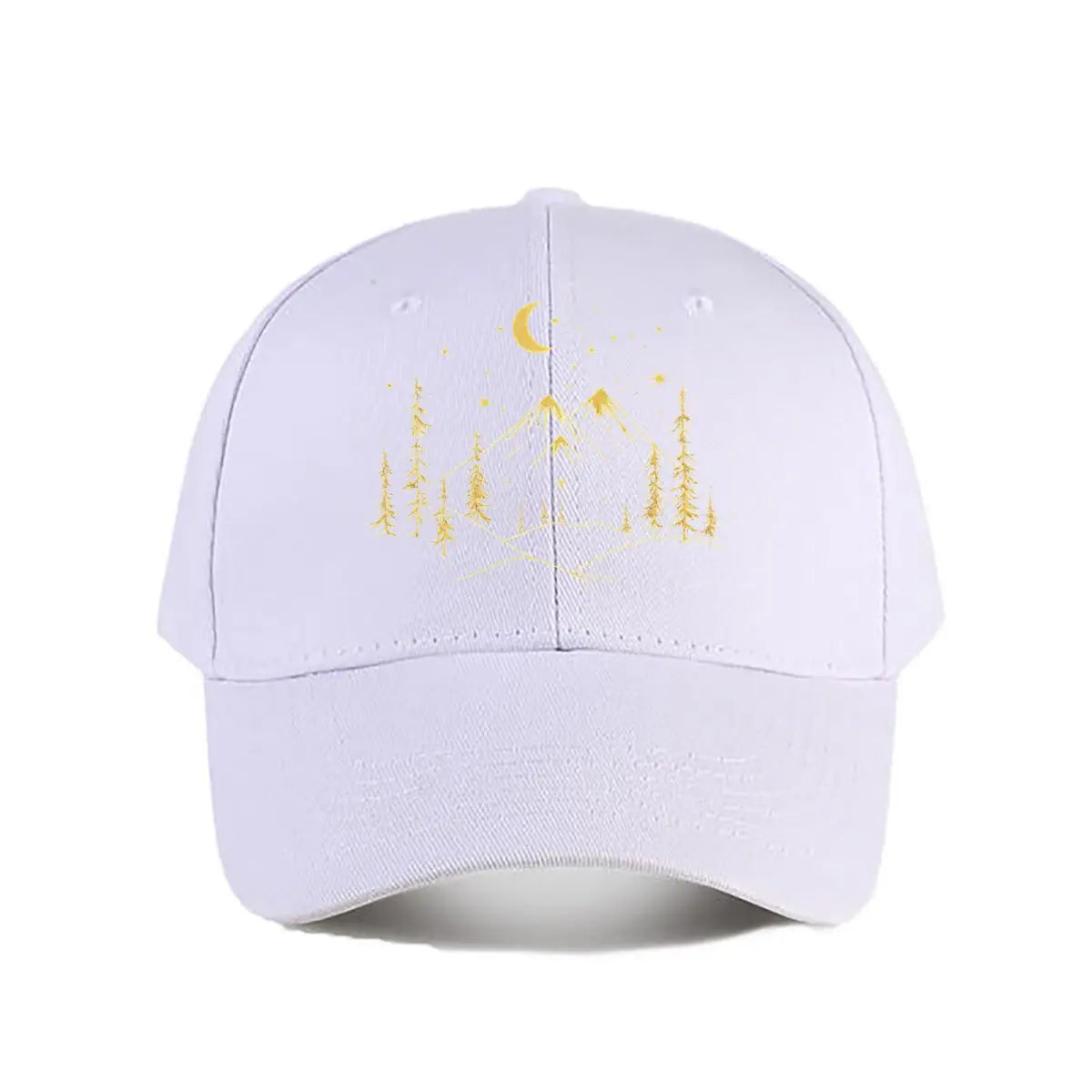 Pink Vintage Baseball Cap Mountain Moon Tree