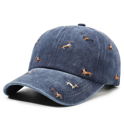Fashion Embroidery Puppy Baseball Cap