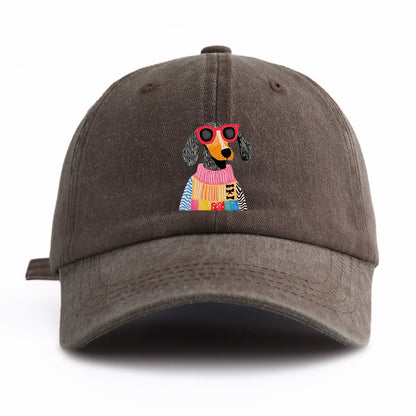 DOG Print Washed Baseball Cap For Adults
