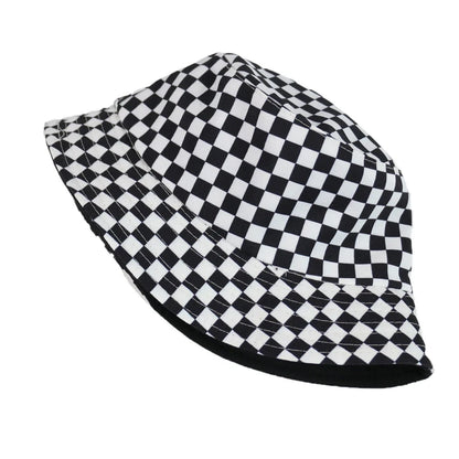Black And White Checkered Chessboard Checkered Fsherman Hat Bucket Hat