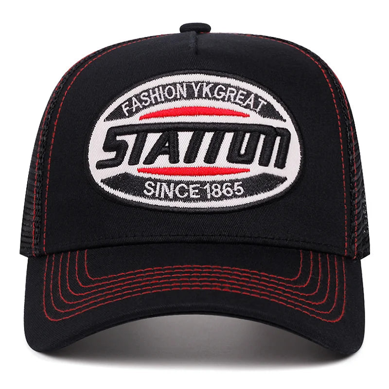 New Style Unisex Baseball Cap Classic Station Letter Pattern Mesh Cap Men and Women