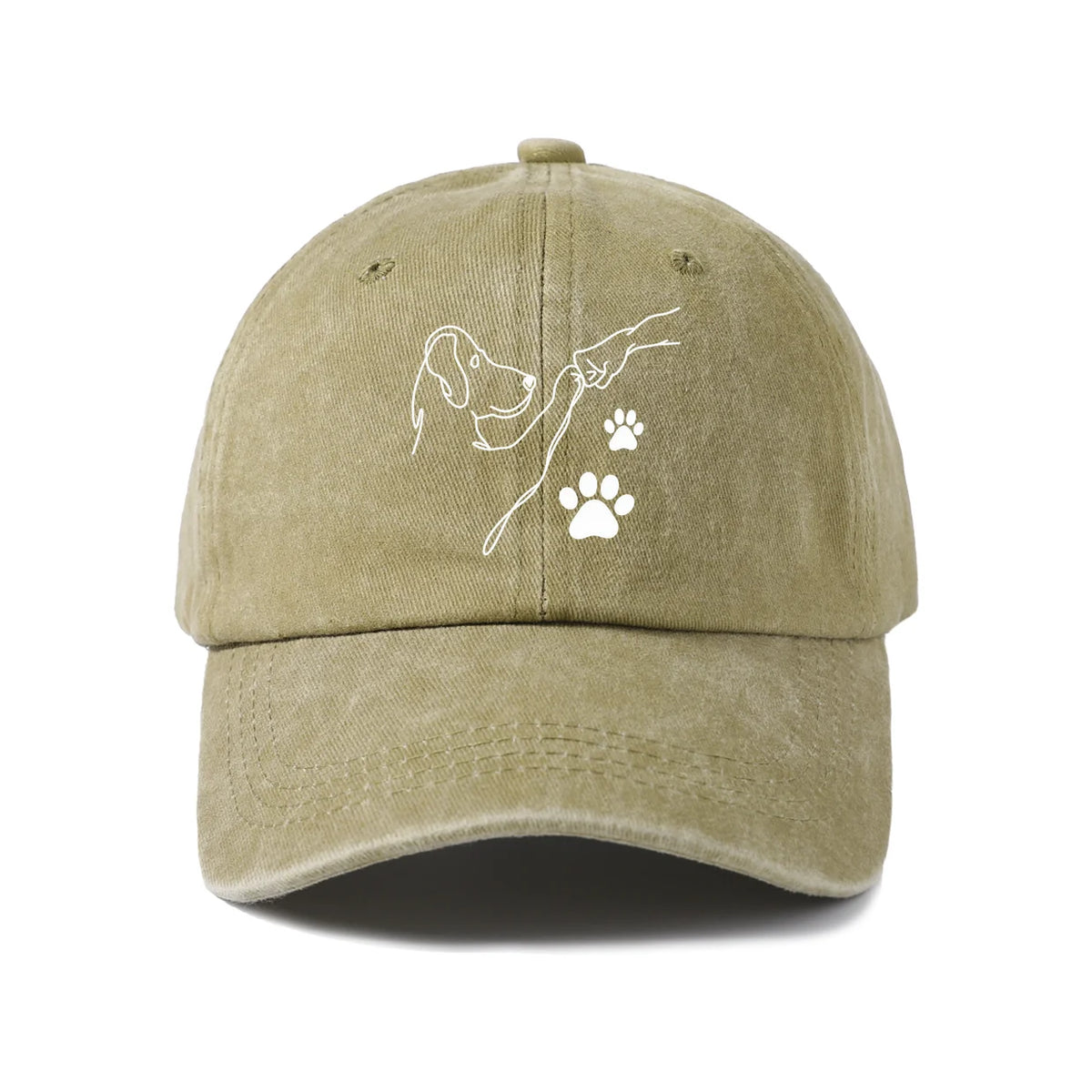 Dog Paw Outline Washed Baseball Cap