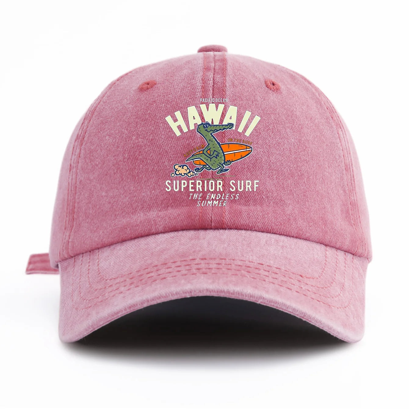 HAWAII Print Washed Baseball Cap