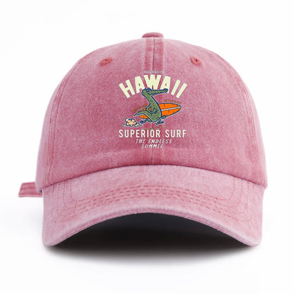 HAWAII Print Washed Baseball Cap