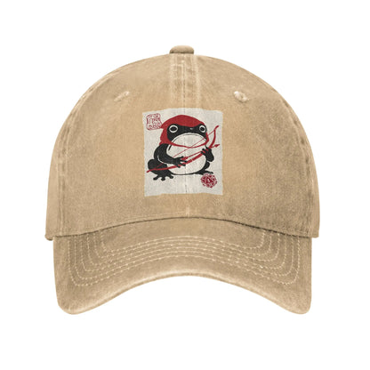 NAT 1 DND Board Games Ranger Japanese Grumpy Frog Casual Baseball Cap