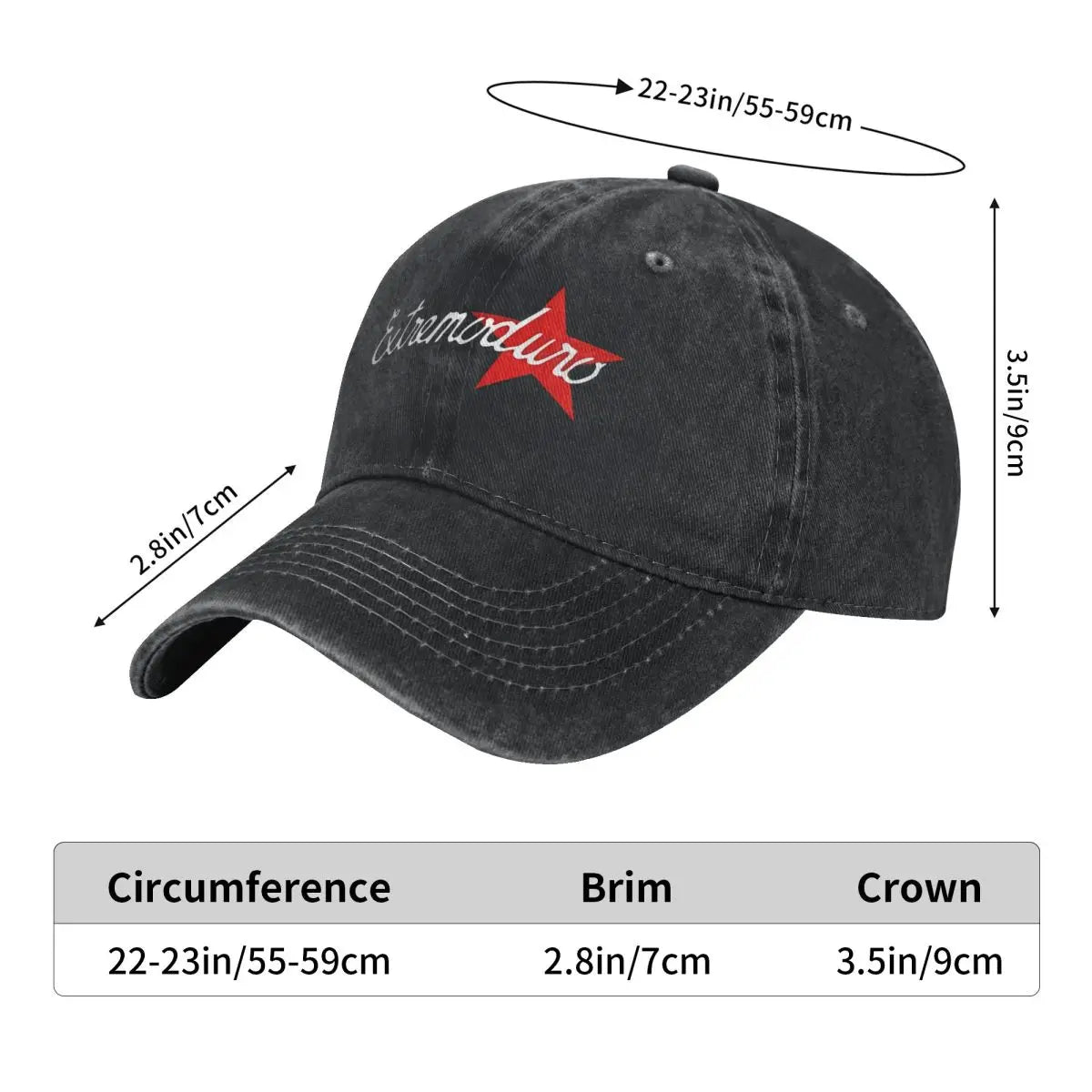 Extremoduro, Red Star Design Demin Cap Baseball Cap