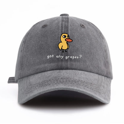 GOT ANY GRAPES Print Washed Baseball Cap For Adults
