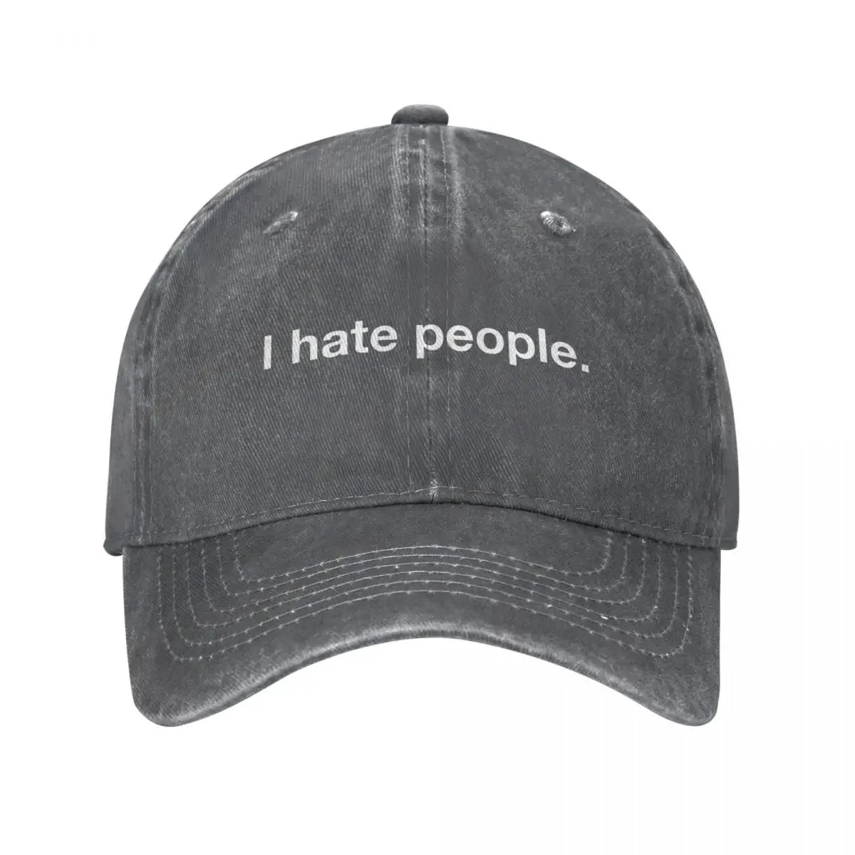 Vintage Cotton I Hate People Baseball Cap For Boy Girl