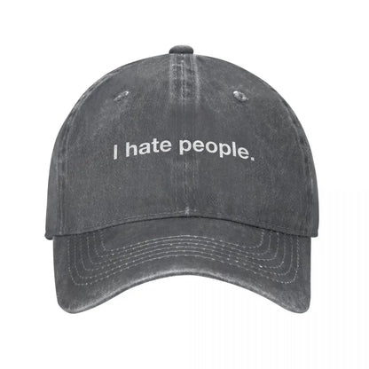 Vintage Cotton I Hate People Baseball Cap For Boy Girl