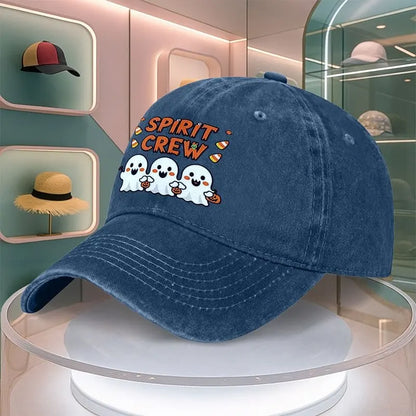 Halloween Ghost Pumpkin Print Baseball Cap