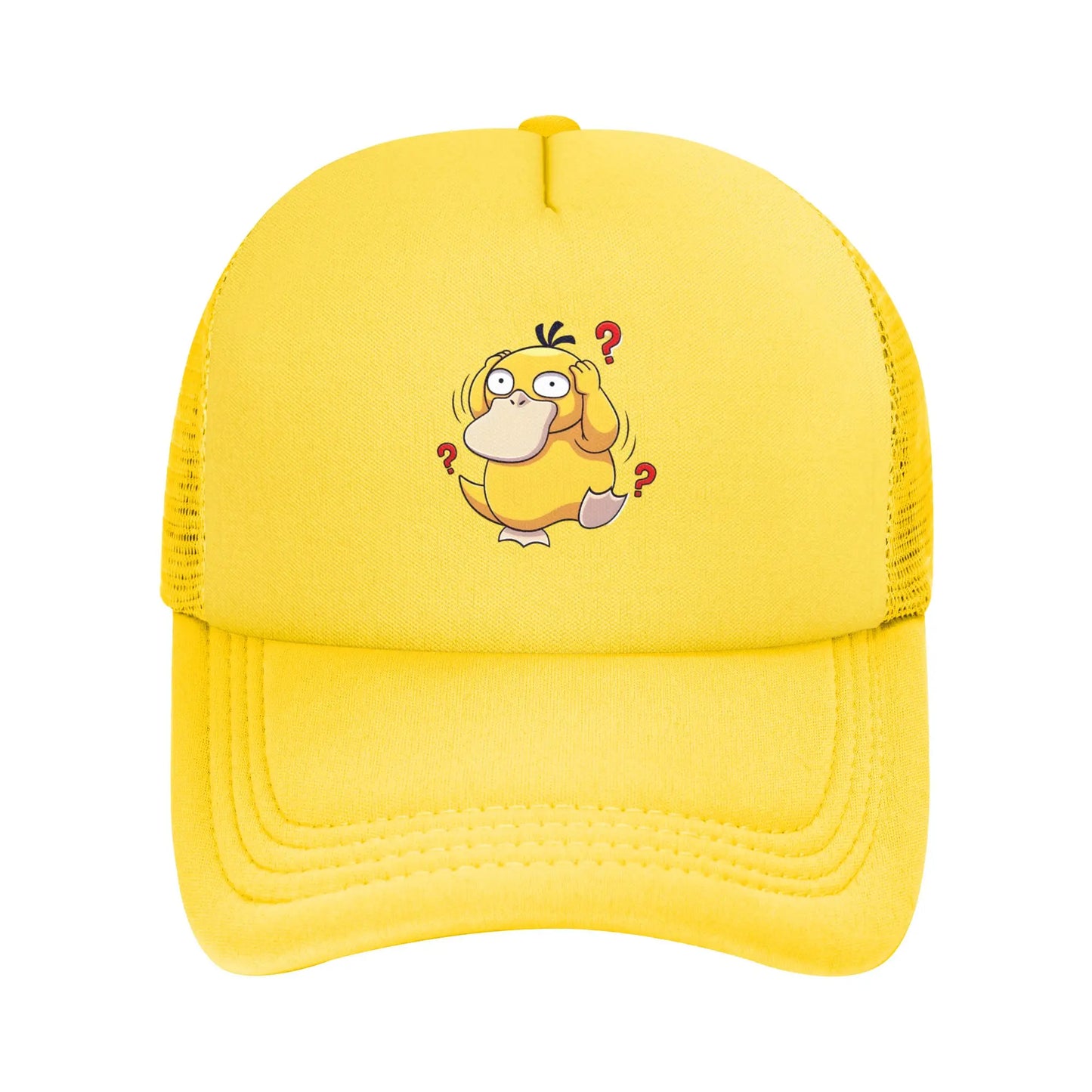 Pokemon Psyduck Pattern Trucker Hats Hip-Hop Mesh Baseball Caps