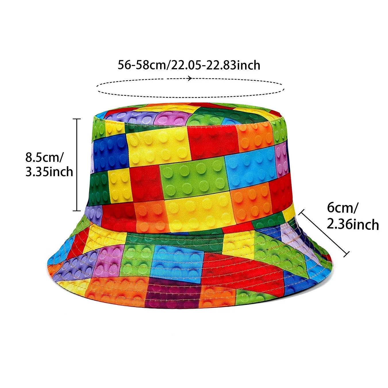 Personalized Building Block Puzzle Fisherman's Hat, All-Season Bucket Hat