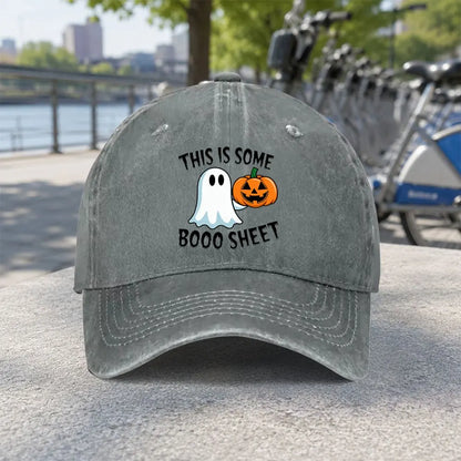 Unisex Halloween Ghost Pumpkin Washed Baseball Cap