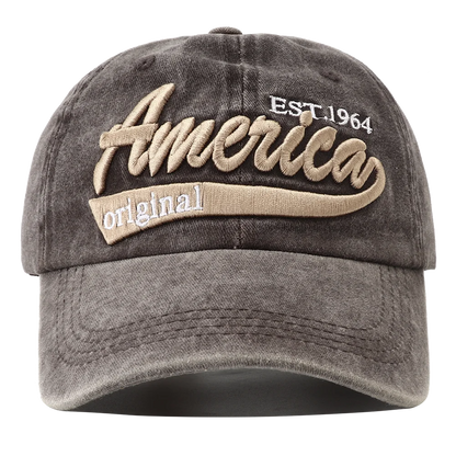 Unisex Distressed American Letter Embroidery Baseball Cap For Women Men