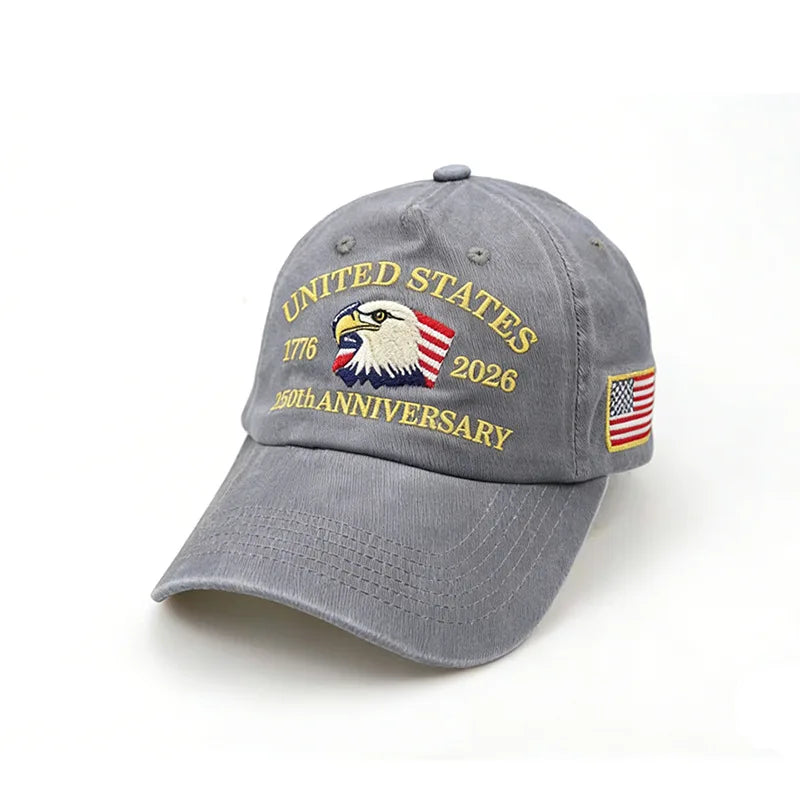 United States 250th Anniversary Baseball Cap Embroidered American Flag Eagle