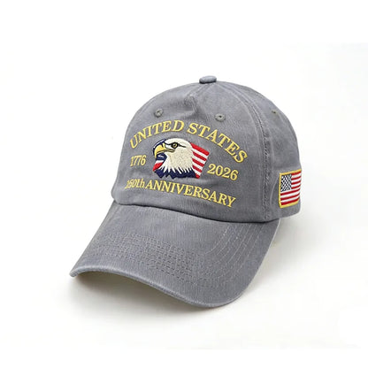 United States 250th Anniversary Baseball Cap Embroidered American Flag Eagle