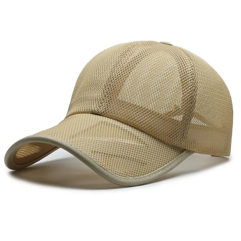 Summer Men Hat Openwork Brim Breathable Mesh Cap Baseball Hat