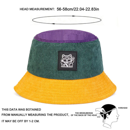 Unisex Cat Embroidery Personality Bucket Hats Fishermen Caps Sunscreen Hat