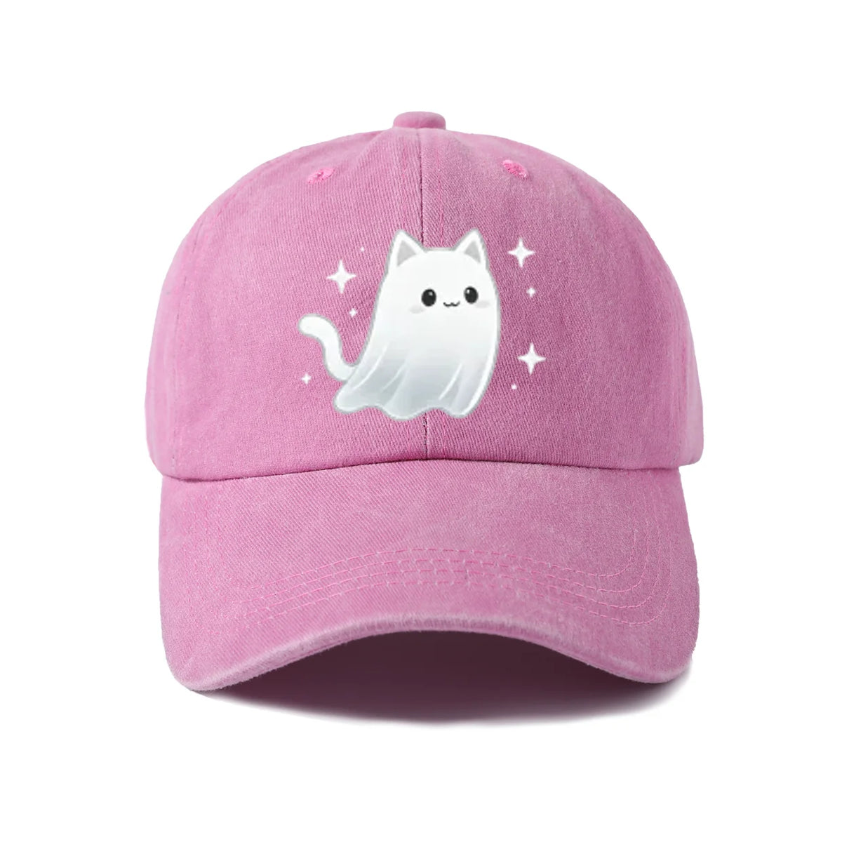 Cute Ghost Cat Graphic Baseball Cap