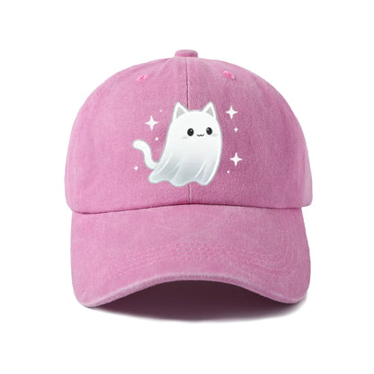 Cute Ghost Cat Graphic Baseball Cap