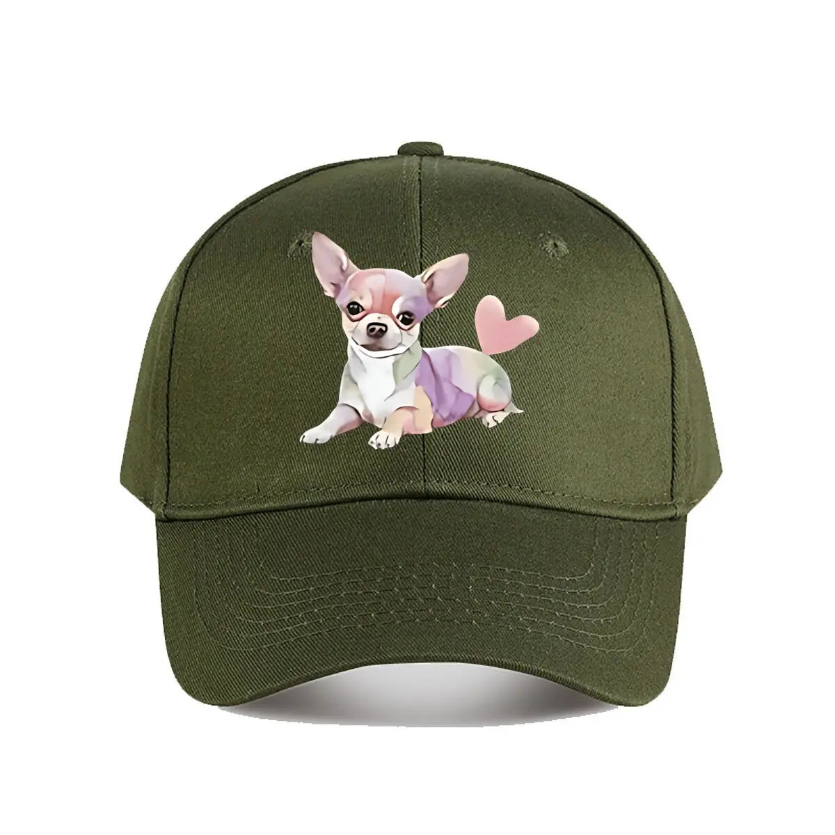 Colorful Chihuahua Heart Tail Baseball Cap