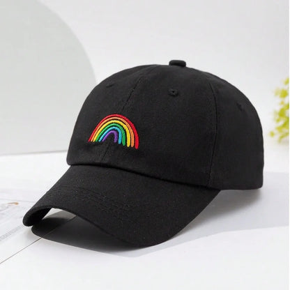 Minimal Adjustable Rainbow Embroidery Baseball Cap
