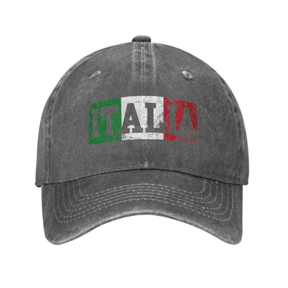 Italia Italian Flag Italy Distressed Sun Baseball Cap